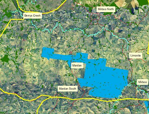 Map showing proposed biolink to support habitat for Strzlecki Koalas and other native fauna